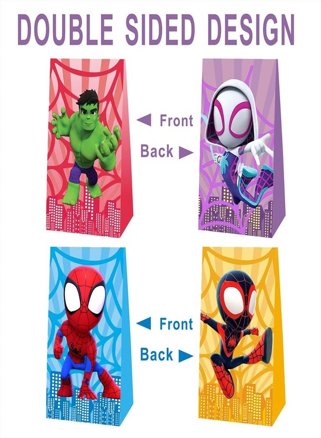 BNFUO 12pcs Spider and His Friends Birthday Party Gift Bags Goodie Bags,Spider and His Friends Party Supplies for Kids Birthday Decorations - Image 2